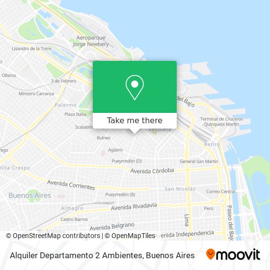 Mapa de Alquiler Departamento 2 Ambientes