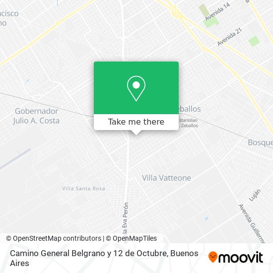 Camino General Belgrano y 12 de Octubre map