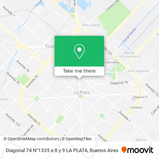 Diagonal 74 N°1335 e  8 y 9  LA PLATA map