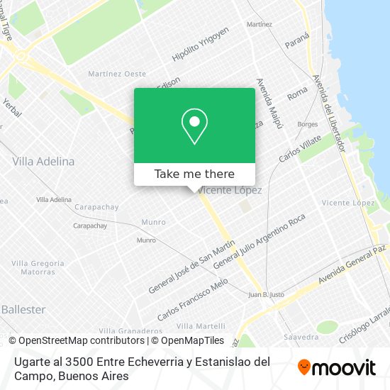 Ugarte al 3500 Entre Echeverria y Estanislao del Campo map