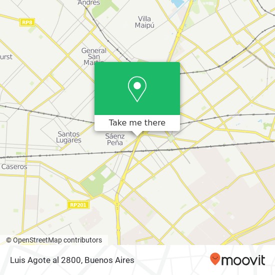 Luis Agote  al 2800 map