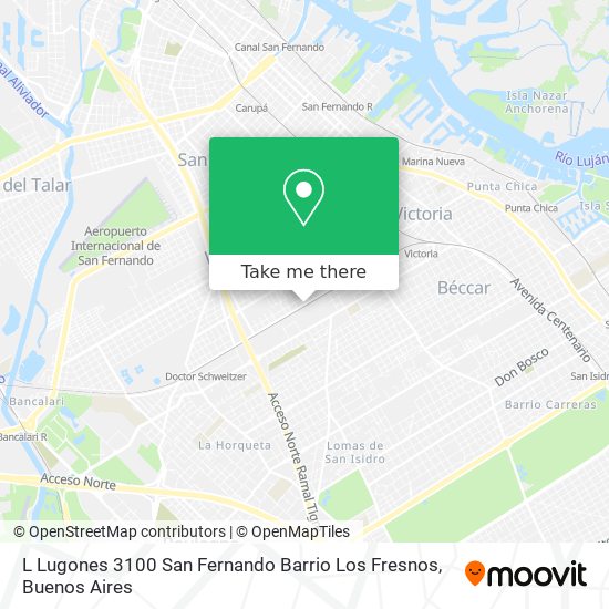 L  Lugones 3100  San Fernando   Barrio Los Fresnos map
