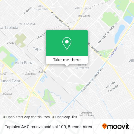 Tapiales   Av  Circunvalación  al 100 map