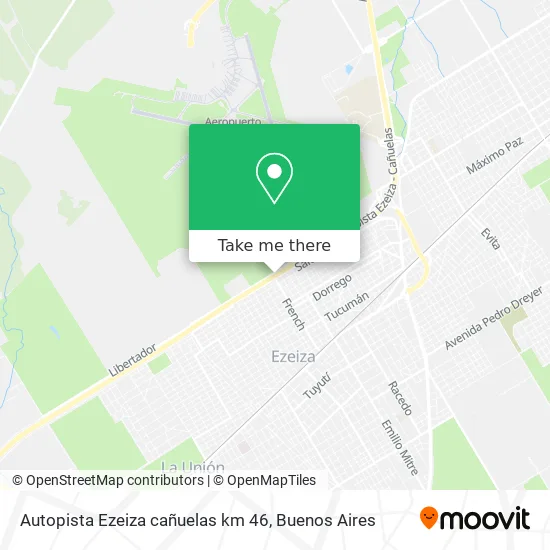 Mapa de Autopista Ezeiza  cañuelas km 46