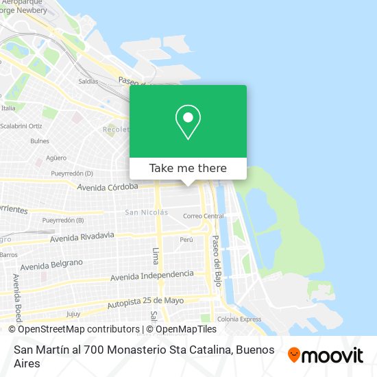 Mapa de San Martín al 700   Monasterio Sta  Catalina