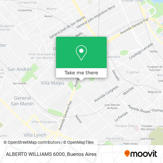 Mapa de ALBERTO WILLIAMS 6000