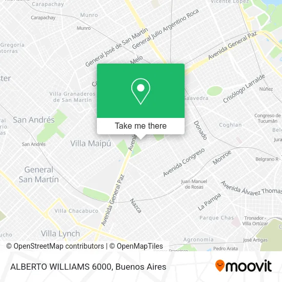 Mapa de ALBERTO WILLIAMS 6000