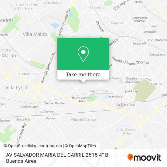 Mapa de AV  SALVADOR MARIA DEL CARRIL 2515  4° B