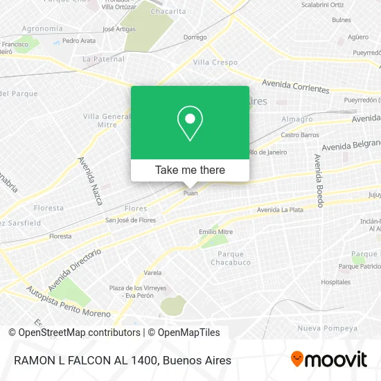 RAMON L  FALCON AL 1400 map