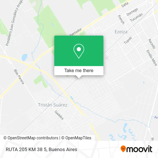 RUTA 205 KM 38 5 map