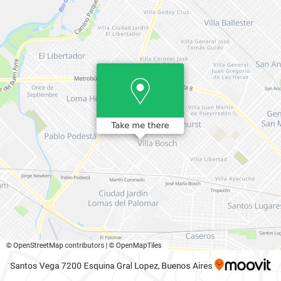 Santos Vega 7200 Esquina Gral Lopez map