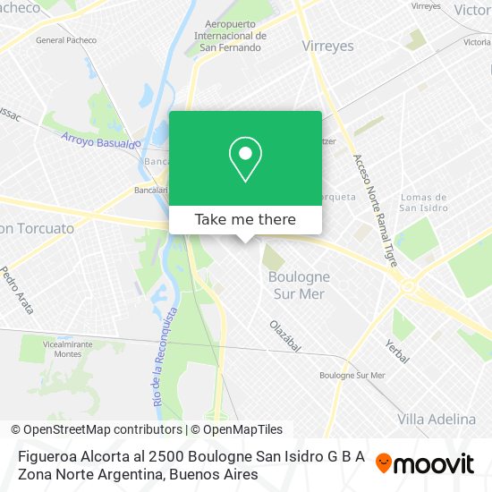 Mapa de Figueroa Alcorta al 2500  Boulogne  San Isidro  G B A  Zona Norte  Argentina