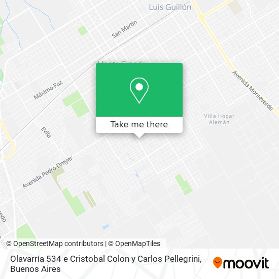 Mapa de Olavarría 534 e Cristobal Colon y Carlos Pellegrini
