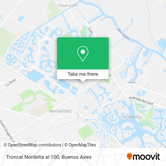 Mapa de Troncal Nordelta al 100