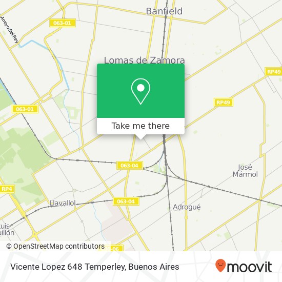 Mapa de Vicente Lopez 648  Temperley