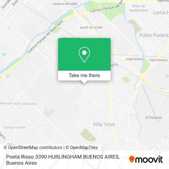 Mapa de Poeta Risso 3390  HURLINGHAM  BUENOS AIRES