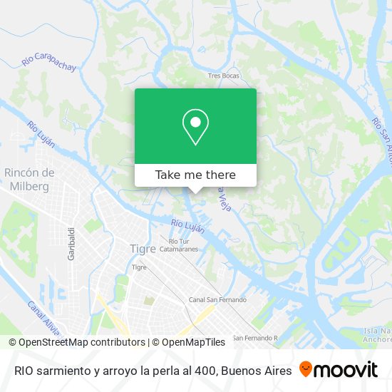 RIO sarmiento y arroyo la perla al 400 map