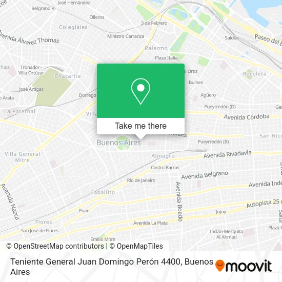 Mapa de Teniente General Juan Domingo Perón 4400