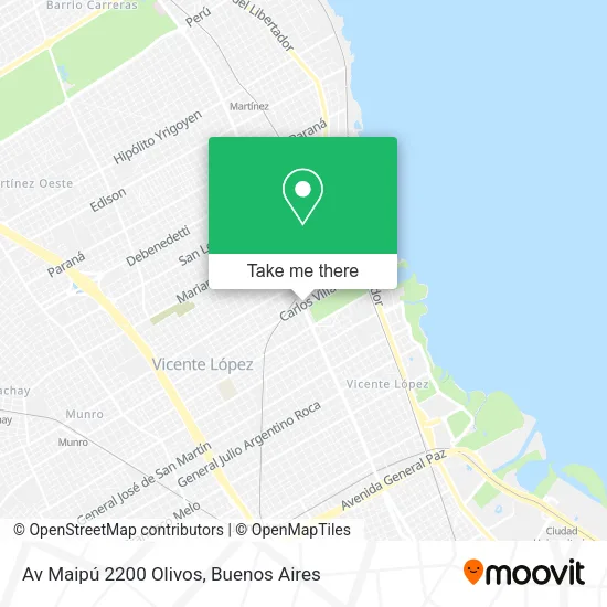 Mapa de Av  Maipú 2200 Olivos