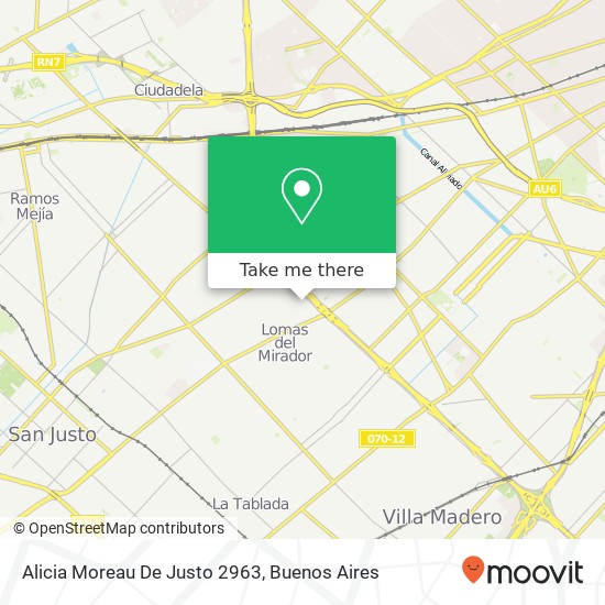 Mapa de Alicia Moreau De Justo 2963