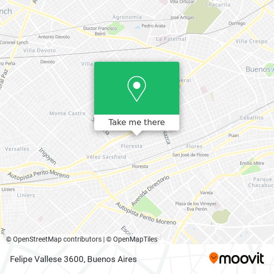 Felipe Vallese 3600 map