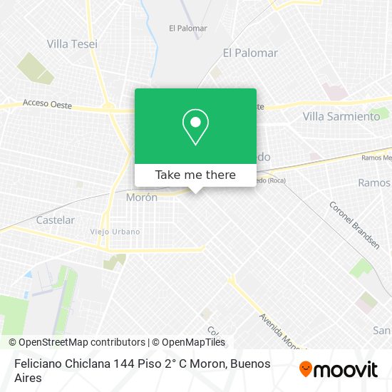 Mapa de Feliciano Chiclana 144   Piso 2° C  Moron