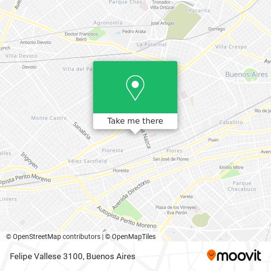 Felipe Vallese  3100 map