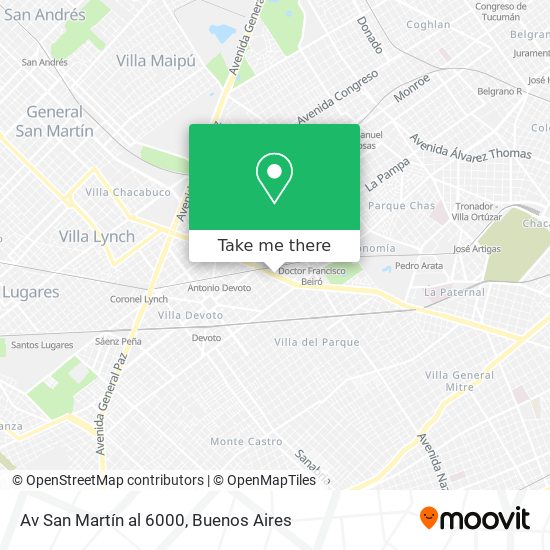 Av San Martín al 6000 map