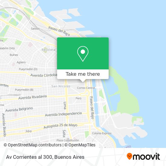 Mapa de Av  Corrientes al 300