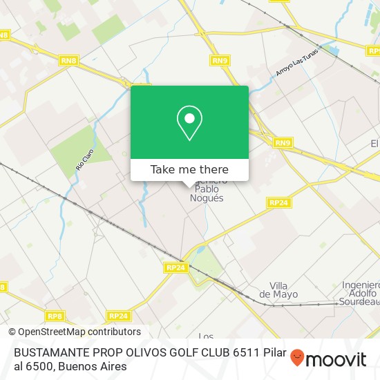 Mapa de BUSTAMANTE PROP    OLIVOS GOLF CLUB   6511   Pilar al 6500