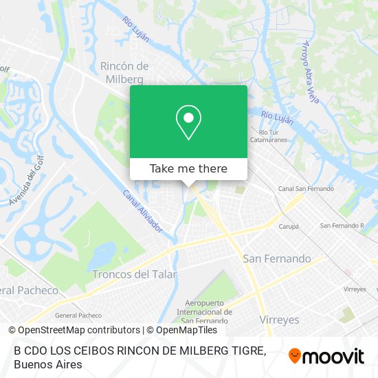 Mapa de B  CDO LOS CEIBOS       RINCON DE MILBERG     TIGRE