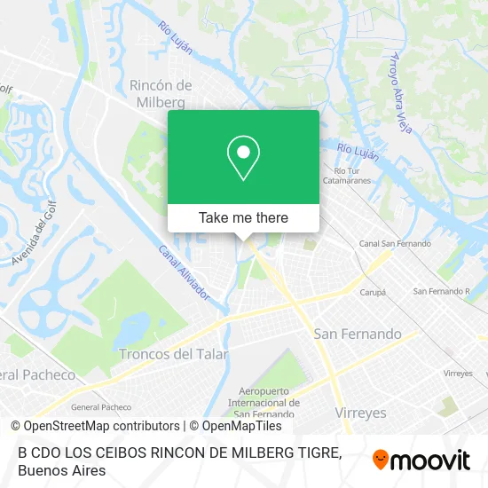 B  CDO LOS CEIBOS       RINCON DE MILBERG     TIGRE map