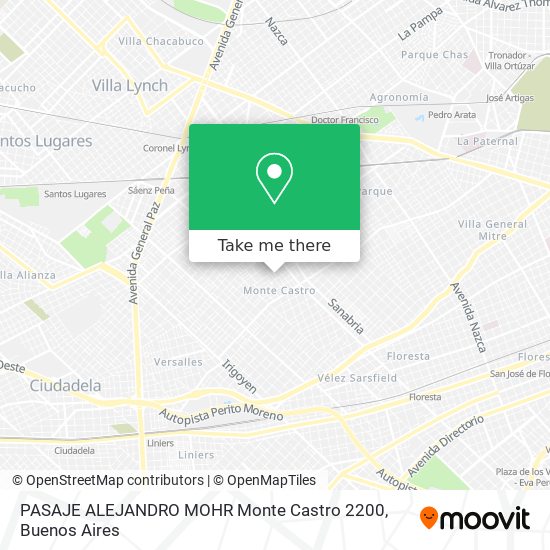 PASAJE ALEJANDRO MOHR Monte Castro 2200 map