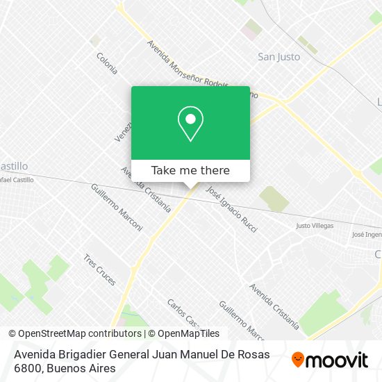 Mapa de Avenida Brigadier General Juan Manuel De Rosas 6800