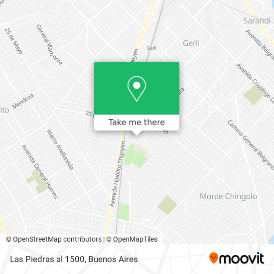 Las Piedras al 1500 map
