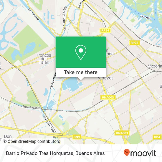 Barrio Privado Tres Horquetas map