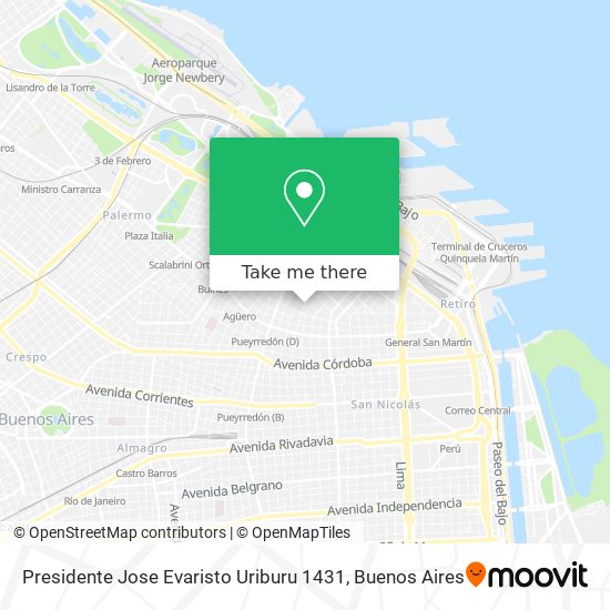 Presidente Jose Evaristo Uriburu 1431 map