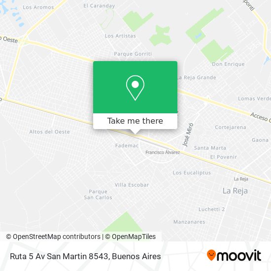 Mapa de Ruta 5 Av San Martin 8543