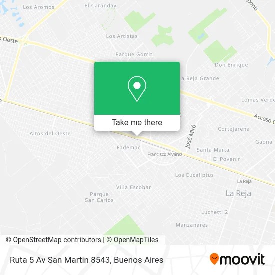 Ruta 5 Av San Martin 8543 map