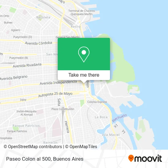 Mapa de Paseo Colon al 500