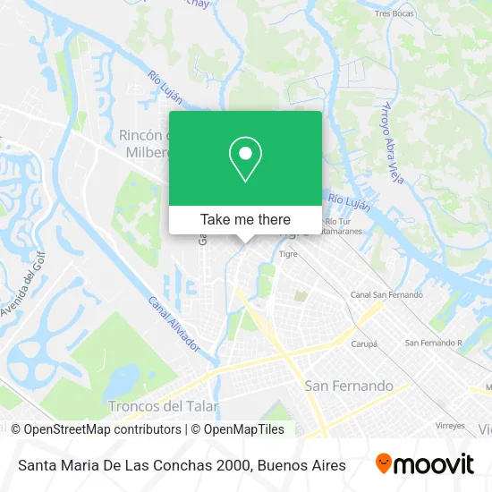 Santa Maria De Las Conchas 2000 map