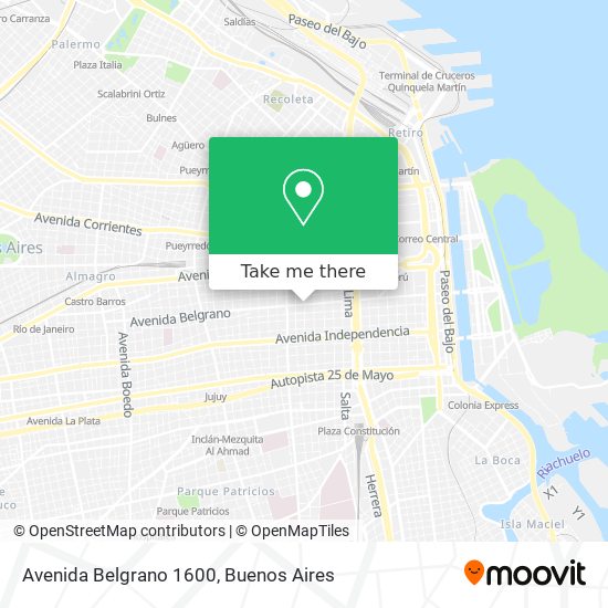 Mapa de Avenida Belgrano 1600