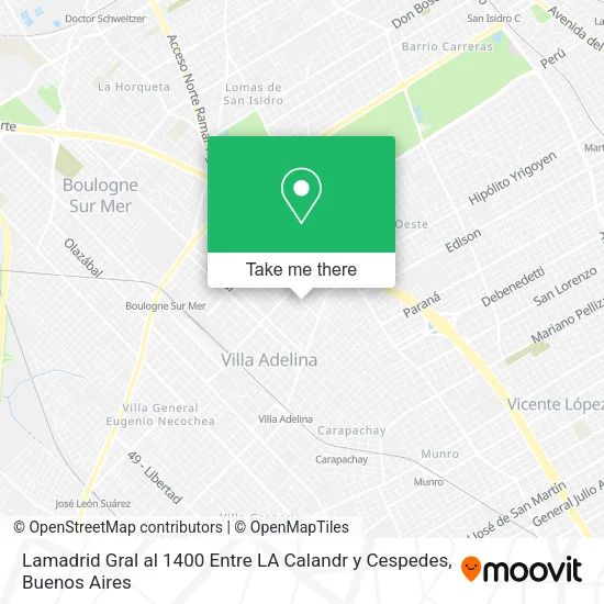 Mapa de Lamadrid Gral  al 1400 Entre LA Calandr y Cespedes