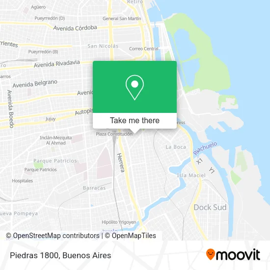 Piedras 1800 map