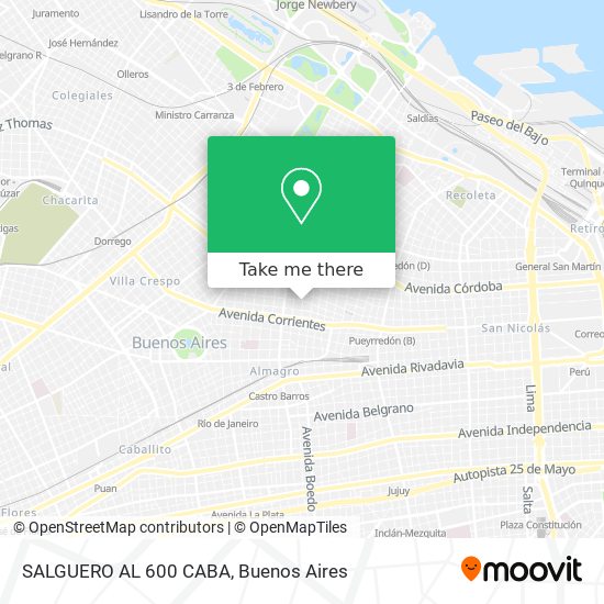 SALGUERO AL 600 CABA map