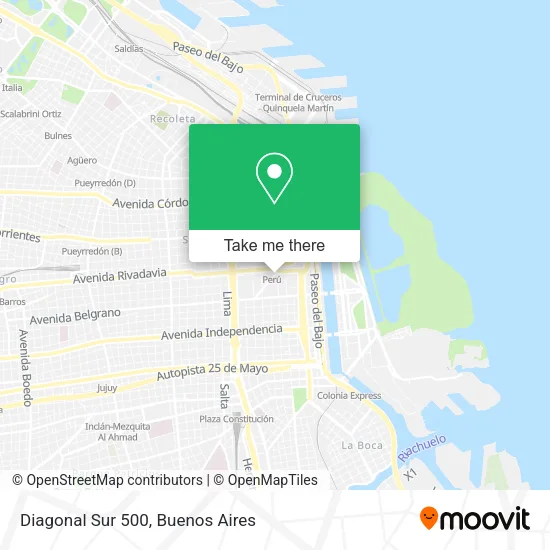 Diagonal Sur 500 map