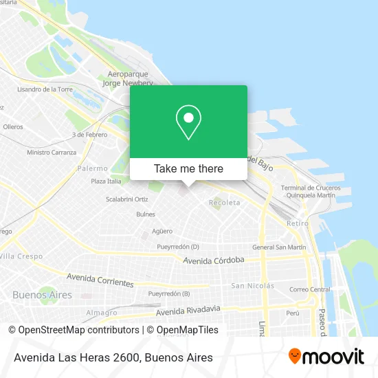 Mapa de Avenida Las Heras 2600