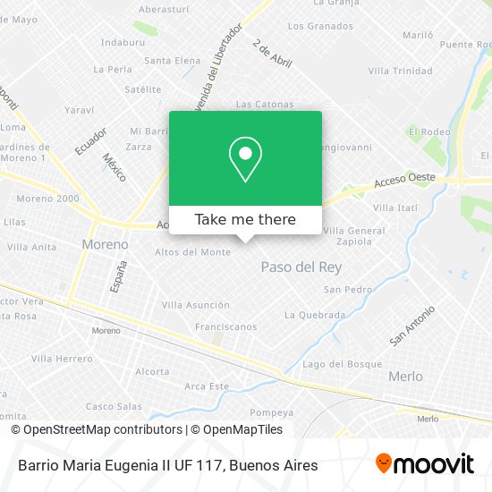 Mapa de Barrio Maria Eugenia II UF 117