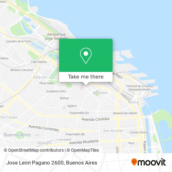 Jose Leon Pagano 2600 map