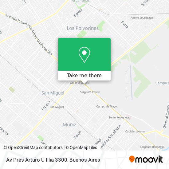 Av  Pres  Arturo U  Illia 3300 map